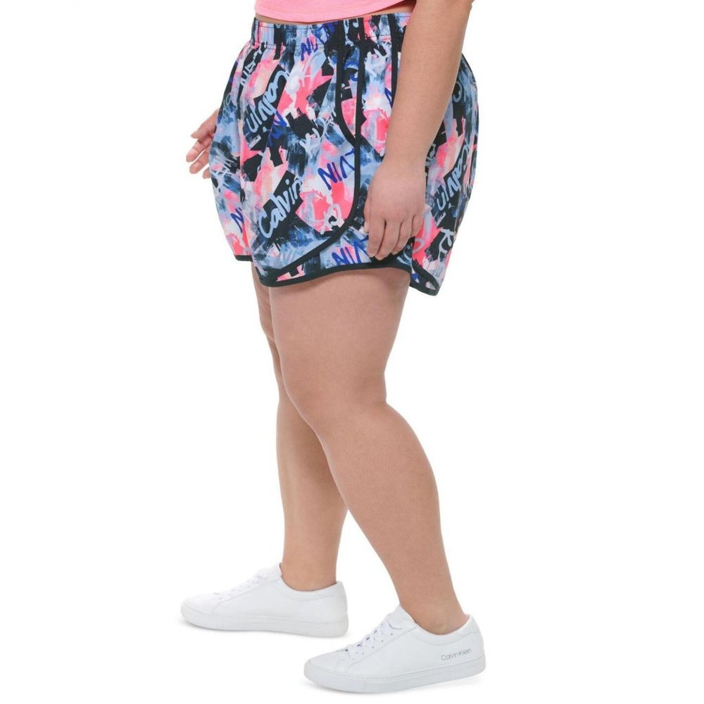 NWT Calvin Klein Plus Size Printed Running Shorts PF2X8769 3X Bold Blue - Picture 3 of 5